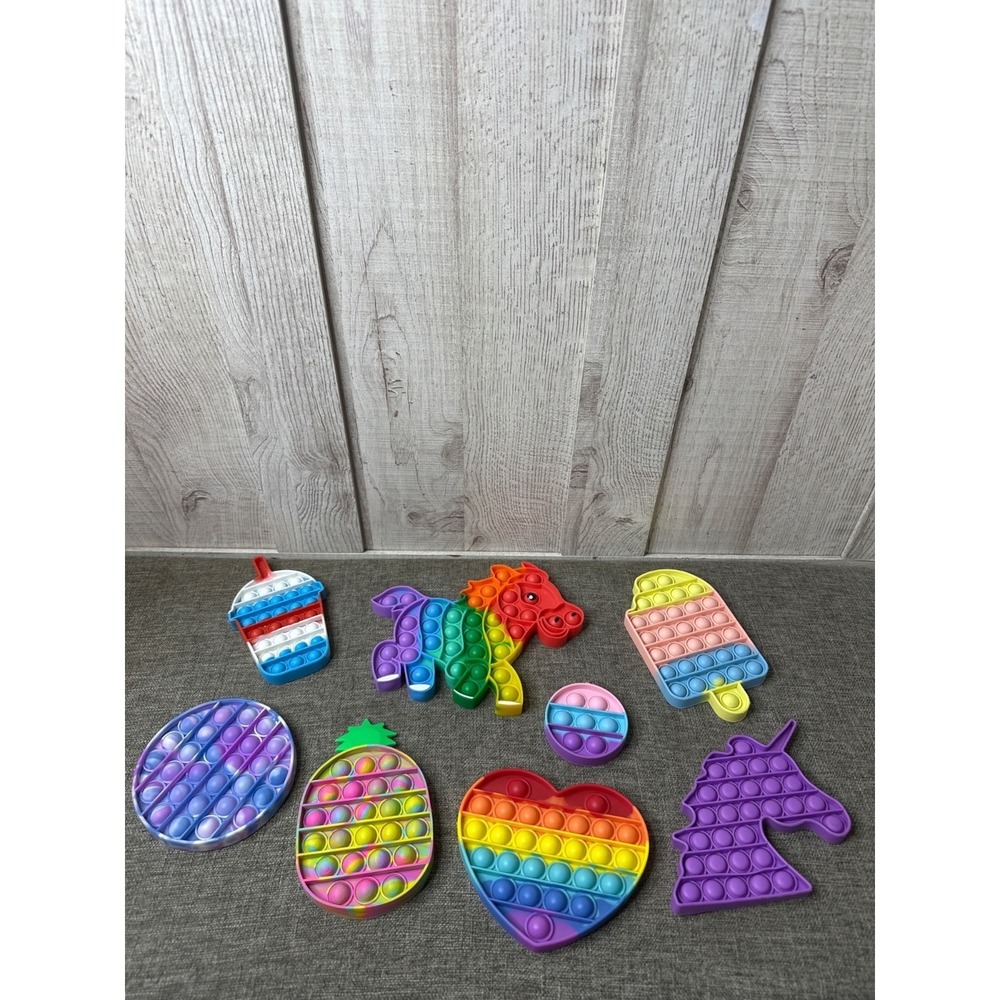 Fidget Toys 8 In Fun Shapes & Vibrant Colors For Stress Relief & Sensory Play